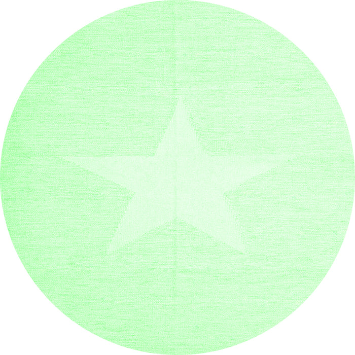 Round Machine Washable Solid Emerald Green Modern Area Rugs, wshcon2381emgrn