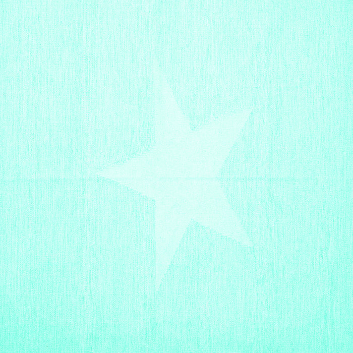 Square Machine Washable Solid Turquoise Modern Area Rugs, wshcon2381turq