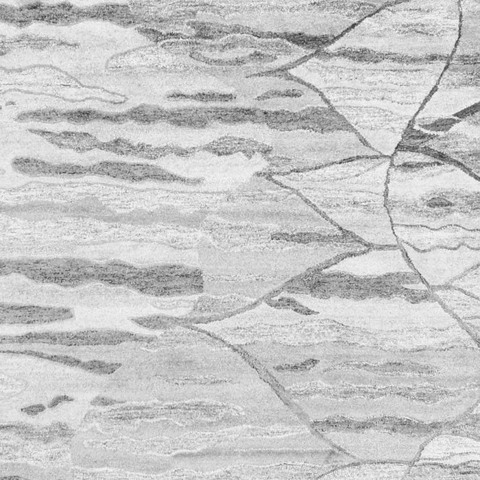 Serging Thickness of Machine Washable Abstract Gray Contemporary Rug, wshcon2382gry
