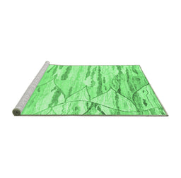 Sideview of Machine Washable Abstract Emerald Green Contemporary Area Rugs, wshcon2382emgrn