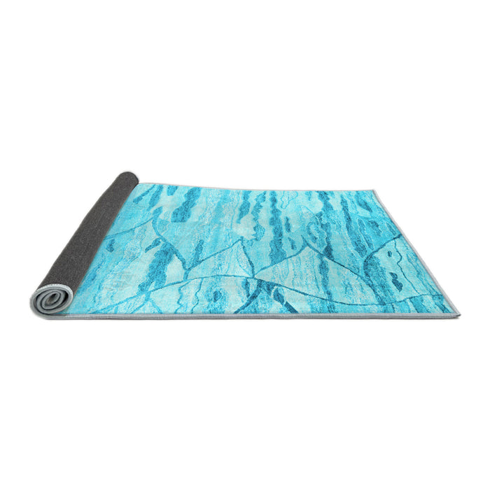 Sideview of Abstract Light Blue Contemporary Rug, con2382lblu