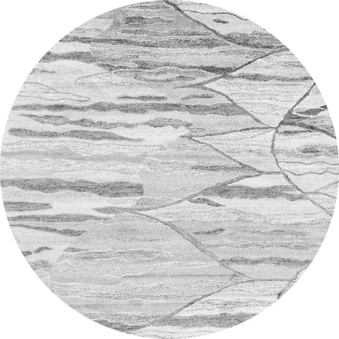 Square Abstract Gray Contemporary Rug, con2382gry