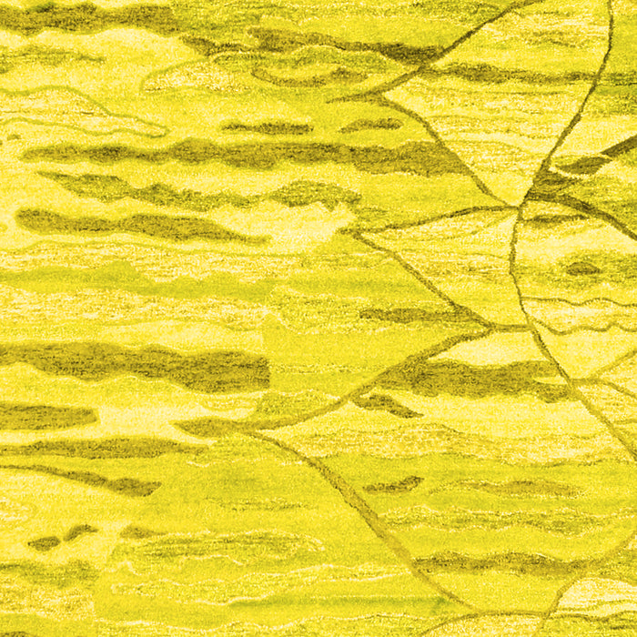 Machine Washable Abstract Yellow Contemporary Rug, wshcon2382yw