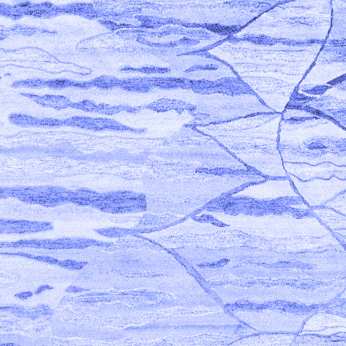 Abstract Blue Contemporary Rug, con2382blu