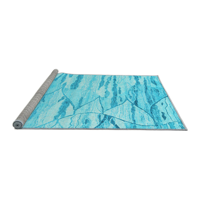 Sideview of Machine Washable Abstract Light Blue Contemporary Rug, wshcon2382lblu