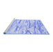 Sideview of Machine Washable Abstract Blue Contemporary Rug, wshcon2382blu