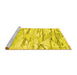 Sideview of Machine Washable Abstract Yellow Contemporary Rug, wshcon2382yw