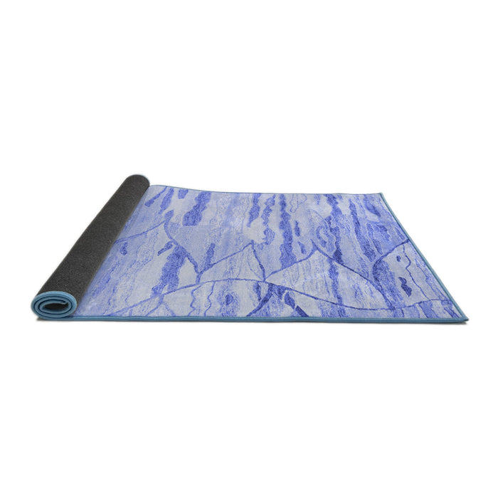 Sideview of Abstract Blue Contemporary Rug, con2382blu