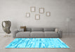 Machine Washable Abstract Light Blue Contemporary Rug in a Living Room, wshcon2382lblu