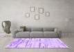 Machine Washable Abstract Purple Contemporary Area Rugs in a Living Room, wshcon2382pur