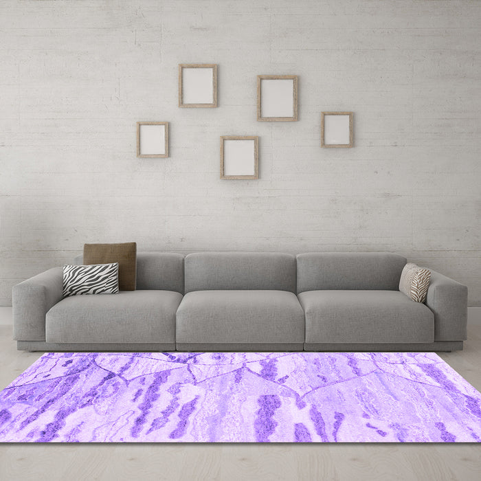 Machine Washable Abstract Purple Contemporary Area Rugs in a Living Room, wshcon2382pur