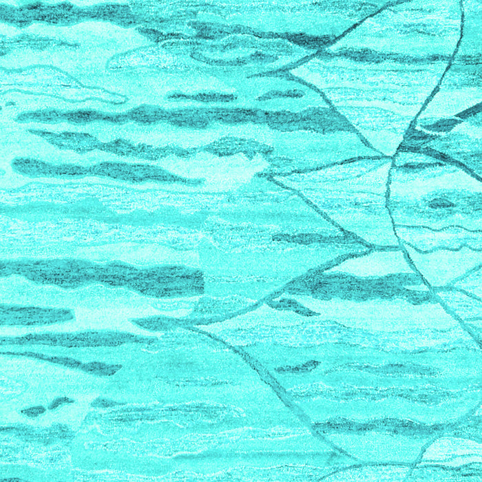 Machine Washable Abstract Turquoise Contemporary Area Rugs, wshcon2382turq