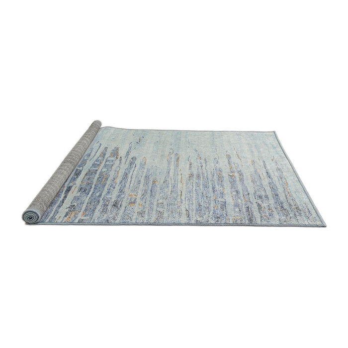 Serging Thickness of Machine Washable Contemporary Light Steel Blue Rug, wshcon2383