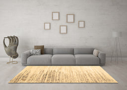Machine Washable Abstract Brown Contemporary Rug in a Living Room,, wshcon2383brn