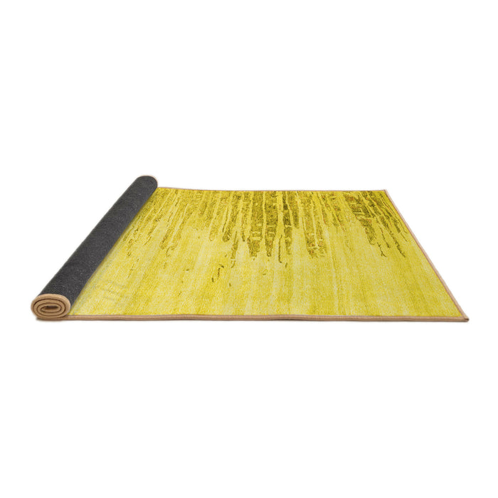 Sideview of Abstract Yellow Contemporary Rug, con2383yw