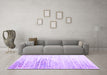 Machine Washable Abstract Purple Contemporary Area Rugs in a Living Room, wshcon2383pur