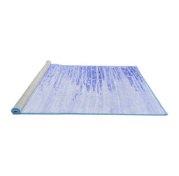 Sideview of Machine Washable Abstract Blue Contemporary Rug, wshcon2383blu