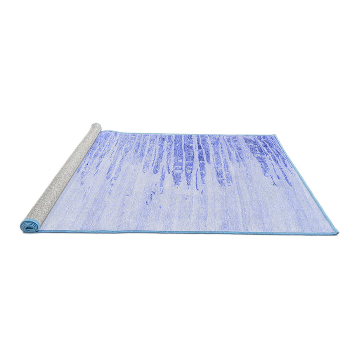 Sideview of Machine Washable Abstract Blue Contemporary Rug, wshcon2383blu
