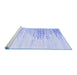 Sideview of Machine Washable Abstract Blue Contemporary Rug, wshcon2383blu