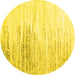 Round Abstract Yellow Contemporary Rug, con2383yw