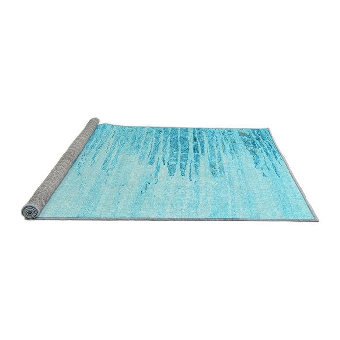 Sideview of Machine Washable Abstract Light Blue Contemporary Rug, wshcon2383lblu