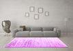 Machine Washable Abstract Pink Contemporary Rug in a Living Room, wshcon2383pnk