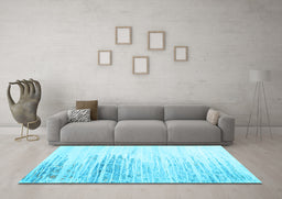 Machine Washable Abstract Light Blue Contemporary Rug in a Living Room, wshcon2383lblu