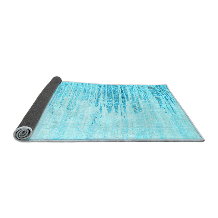 Sideview of Abstract Light Blue Contemporary Rug, con2383lblu