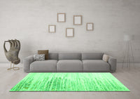 Machine Washable Abstract Green Contemporary Rug, wshcon2383grn