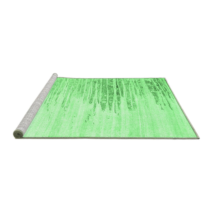 Sideview of Machine Washable Abstract Emerald Green Contemporary Area Rugs, wshcon2383emgrn