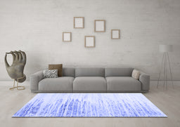 Machine Washable Abstract Blue Contemporary Rug in a Living Room, wshcon2383blu