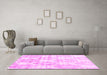 Machine Washable Abstract Pink Contemporary Rug in a Living Room, wshcon2384pnk