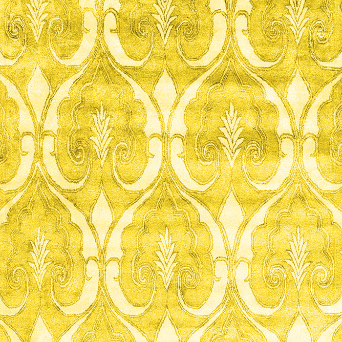 Machine Washable Abstract Yellow Contemporary Rug, wshcon2384yw