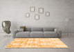 Machine Washable Abstract Orange Contemporary Area Rugs in a Living Room, wshcon2384org