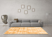 Machine Washable Abstract Orange Contemporary Rug, wshcon2384org