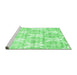 Sideview of Machine Washable Abstract Emerald Green Contemporary Area Rugs, wshcon2384emgrn