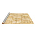 Sideview of Machine Washable Abstract Brown Contemporary Rug, wshcon2384brn