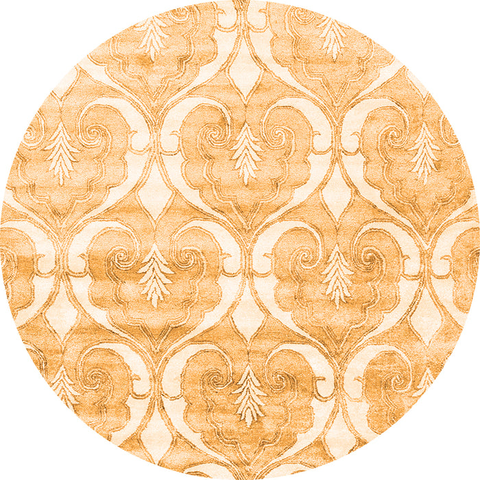 Square Abstract Orange Contemporary Rug, con2384org