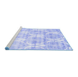 Sideview of Machine Washable Abstract Blue Contemporary Rug, wshcon2384blu
