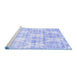 Sideview of Machine Washable Abstract Blue Contemporary Rug, wshcon2384blu