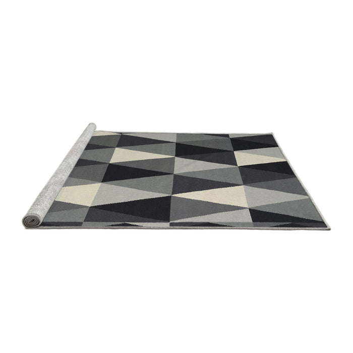 Serging Thickness of Machine Washable Contemporary Dark Gray Rug, wshcon2385