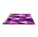 Sideview of Machine Washable Abstract Pink Contemporary Rug, wshcon2385pnk