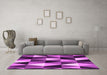 Machine Washable Abstract Pink Contemporary Rug in a Living Room, wshcon2385pnk