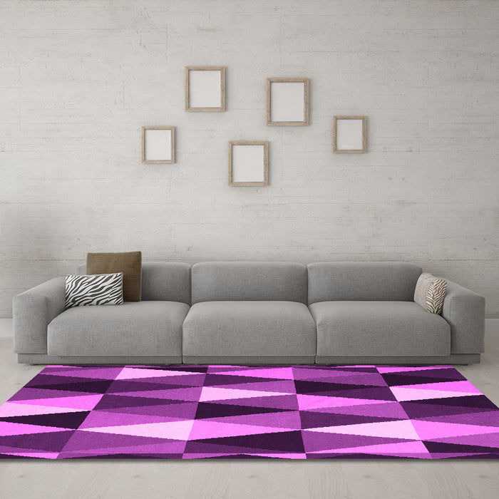 Machine Washable Abstract Pink Contemporary Rug in a Living Room, wshcon2385pnk