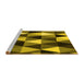 Sideview of Machine Washable Abstract Yellow Contemporary Rug, wshcon2385yw