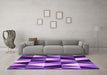 Machine Washable Abstract Purple Contemporary Area Rugs in a Living Room, wshcon2385pur