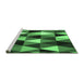 Sideview of Machine Washable Abstract Emerald Green Contemporary Area Rugs, wshcon2385emgrn