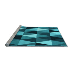 Sideview of Machine Washable Abstract Light Blue Contemporary Rug, wshcon2385lblu