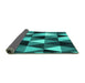 Sideview of Abstract Turquoise Contemporary Rug, con2385turq