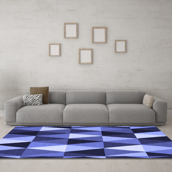 Machine Washable Abstract Blue Contemporary Rug in a Living Room, wshcon2385blu